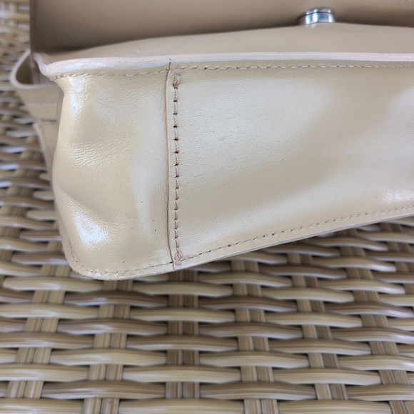 Monsac Original Handbag Purse Shoulder Bag Beige Genuine Leather - Picture 8 of 16